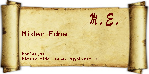 Mider Edna névjegykártya